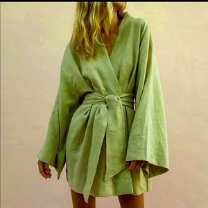 V-neck Kimono Mini Dress